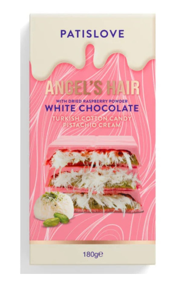 Patislove Angel Hair With Dried
Raspberry Powder White Chocolate