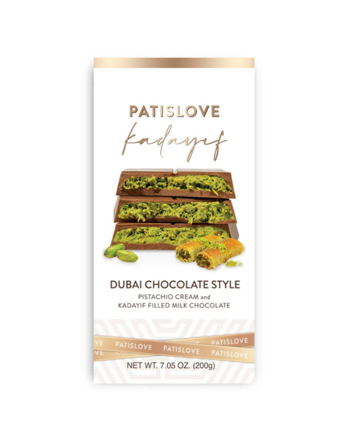 Patislove Dubaï Milk Chocolate Pistachio Cream filled with Kadayif/ Chocolat Dubaï Pistache